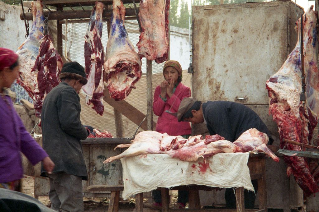 39 Kashgar Sunday Market 1993 Meat Market